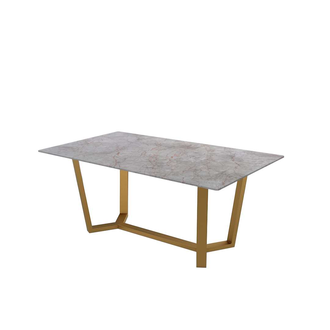 6ft Rectangular Crema Nova Natural Marble Dining Table