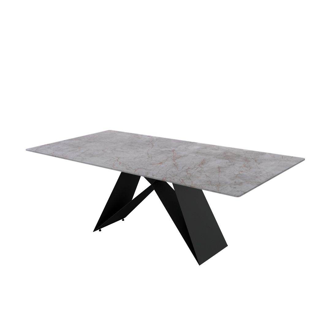7ft Rectangular Crema Nova Natural Marble Dining Table