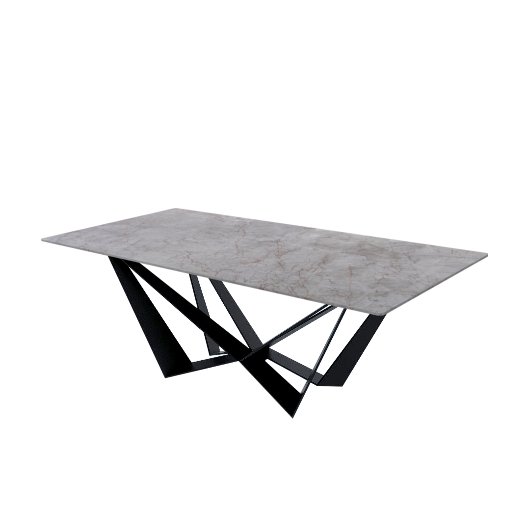 7ft Rectangular Crema Nova Natural Marble Dining Table