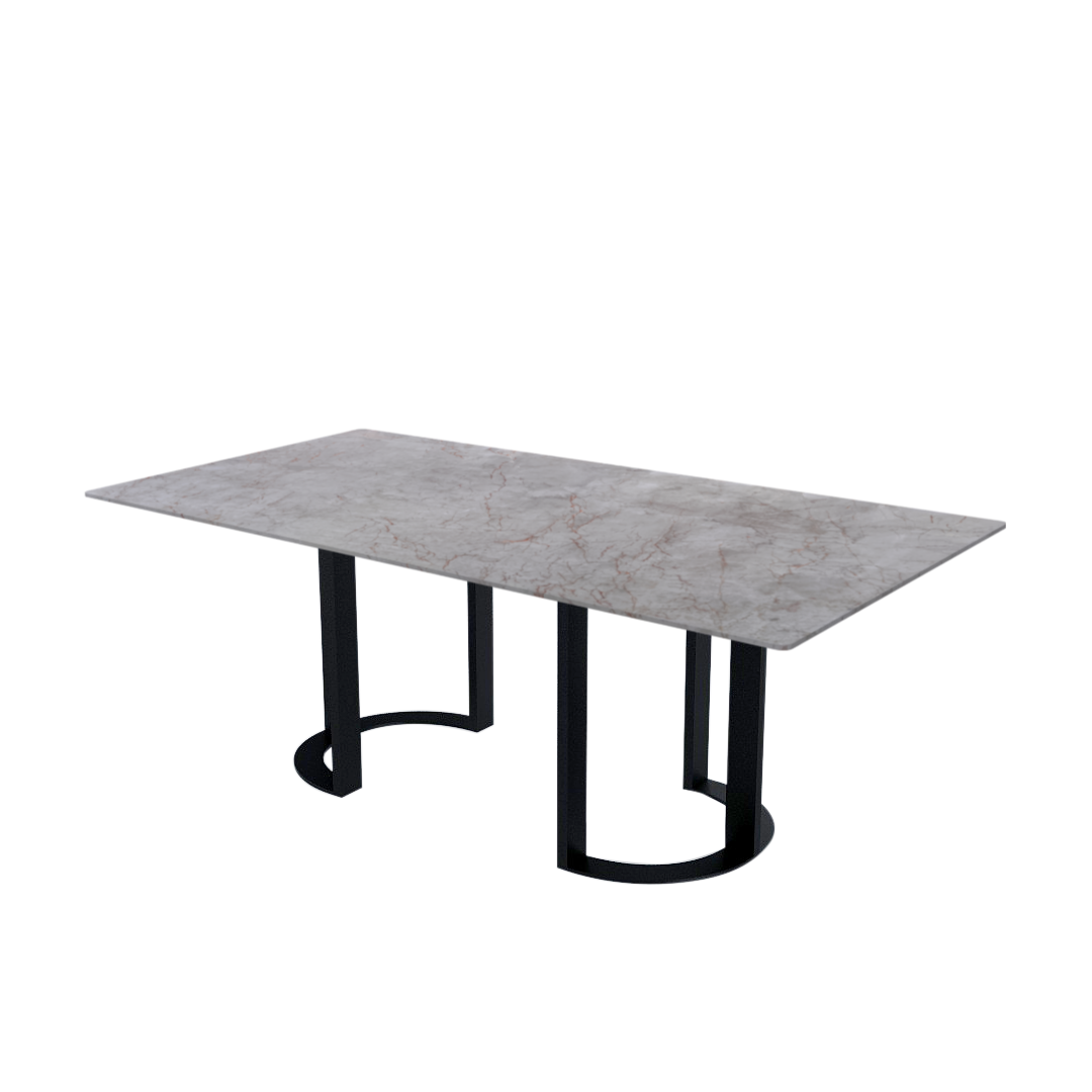 7ft Rectangular Crema Nova Natural Marble Dining Table