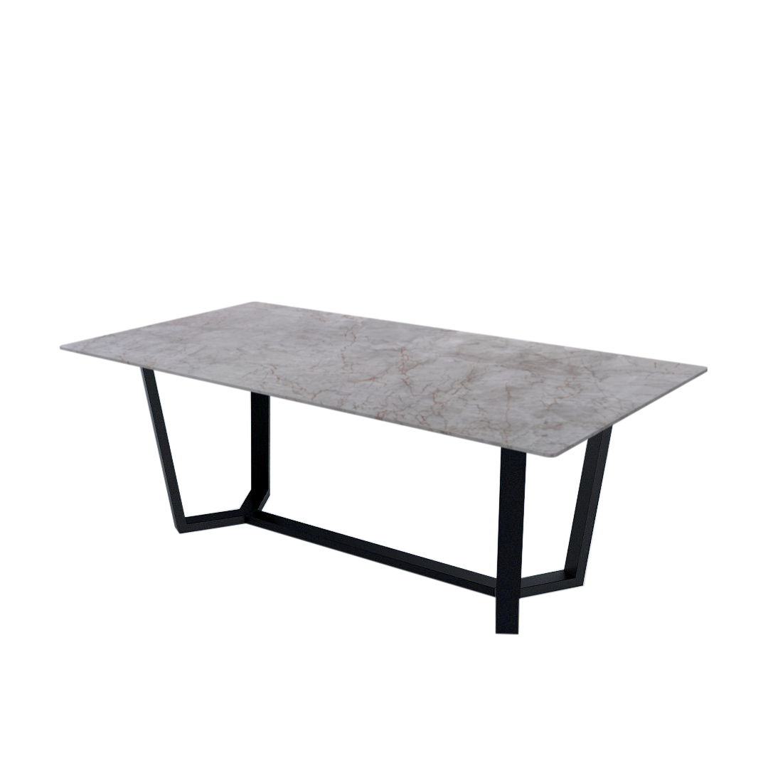 7ft Rectangular Crema Nova Natural Marble Dining Table