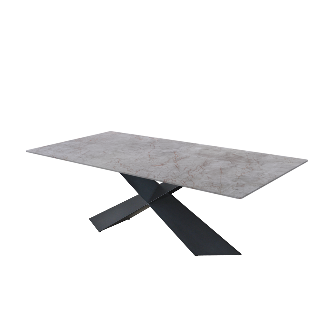 7ft Rectangular Crema Nova Natural Marble Dining Table