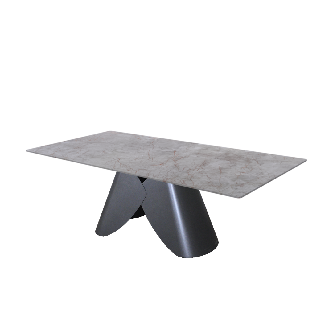 7ft Rectangular Crema Nova Natural Marble Dining Table