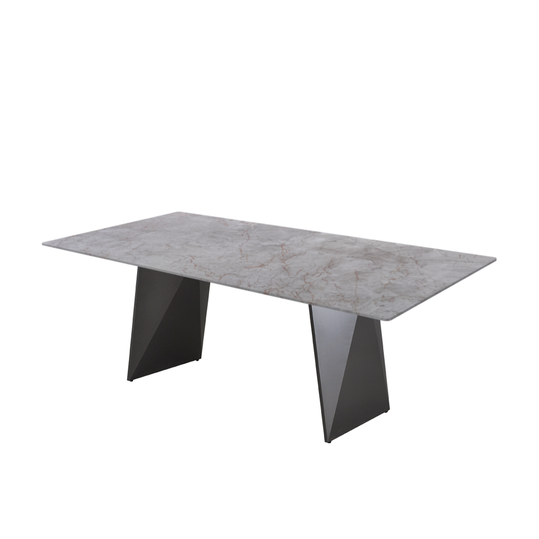 7ft Rectangular Crema Nova Natural Marble Dining Table