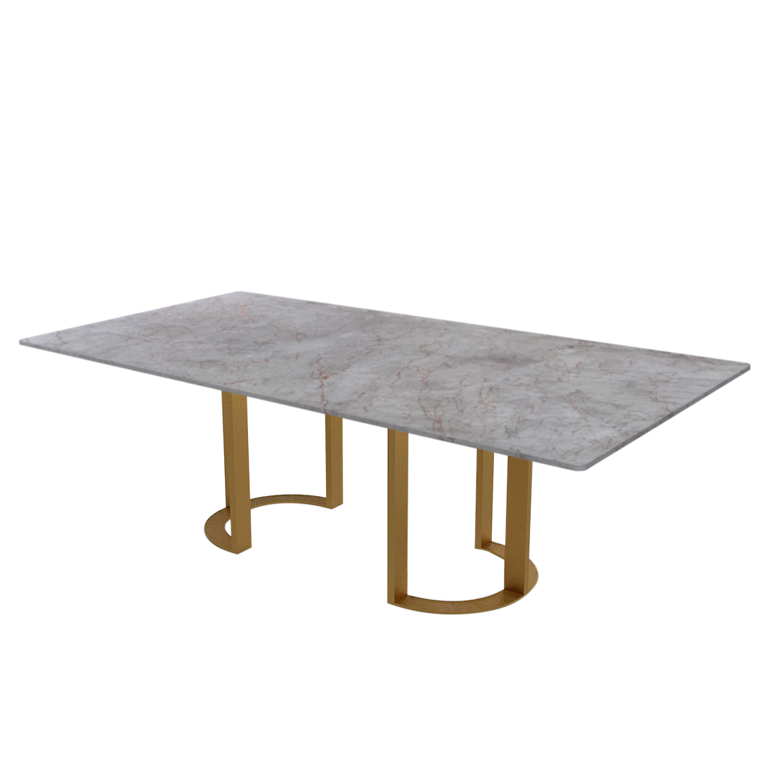 8ft Rectangular Crema Nova Natural Marble Dining Table