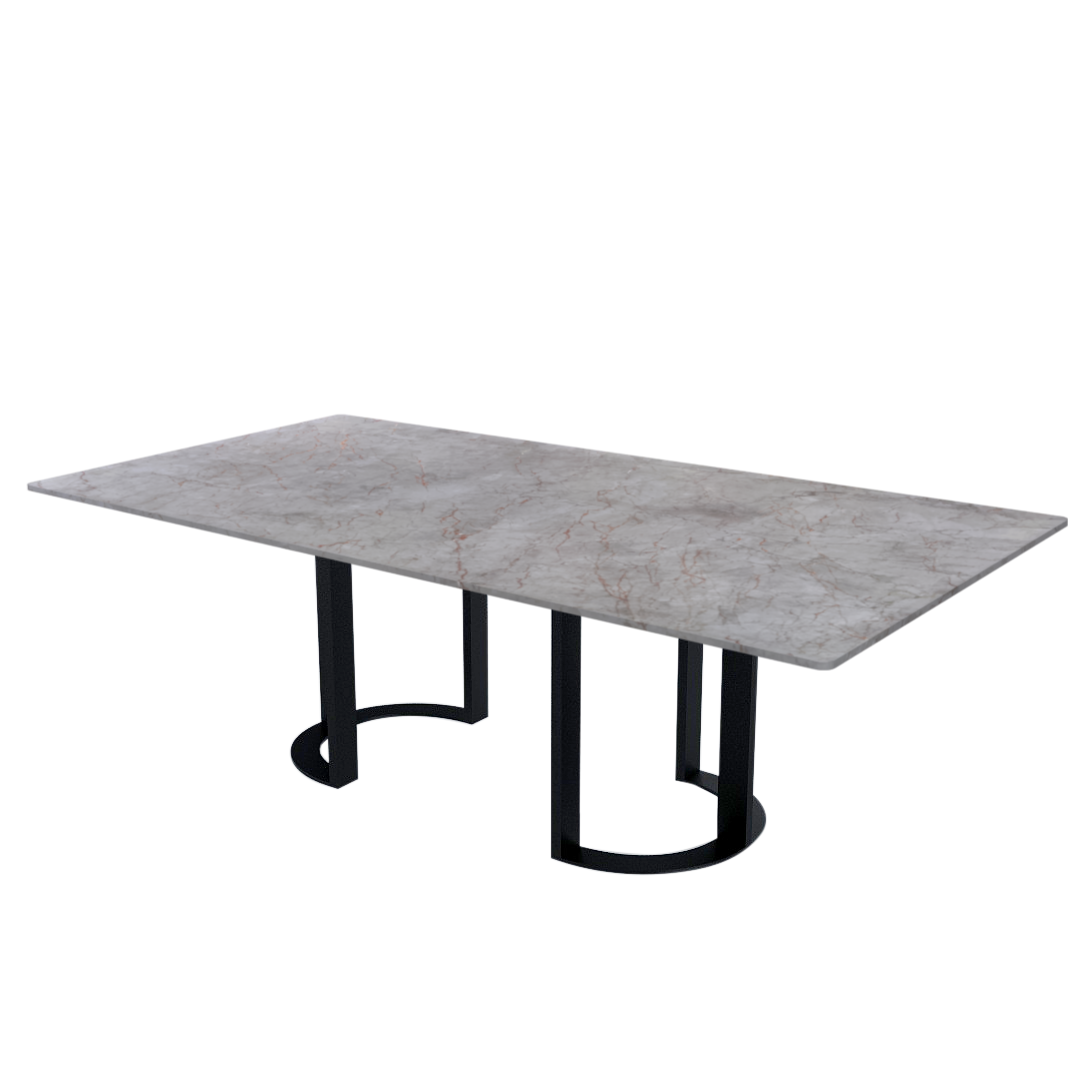 8ft Rectangular Crema Nova Natural Marble Dining Table