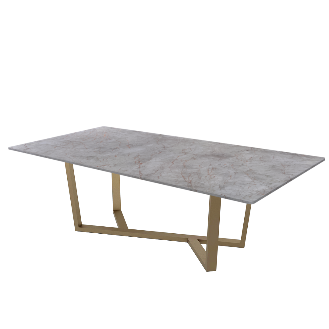 8ft Rectangular Crema Nova Natural Marble Dining Table