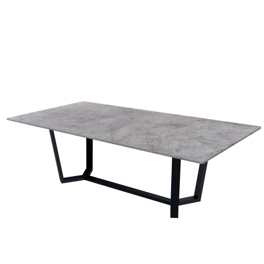 8ft Rectangular Crema Nova Natural Marble Dining Table