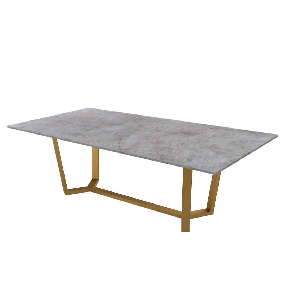 8ft Rectangular Crema Nova Natural Marble Dining Table
