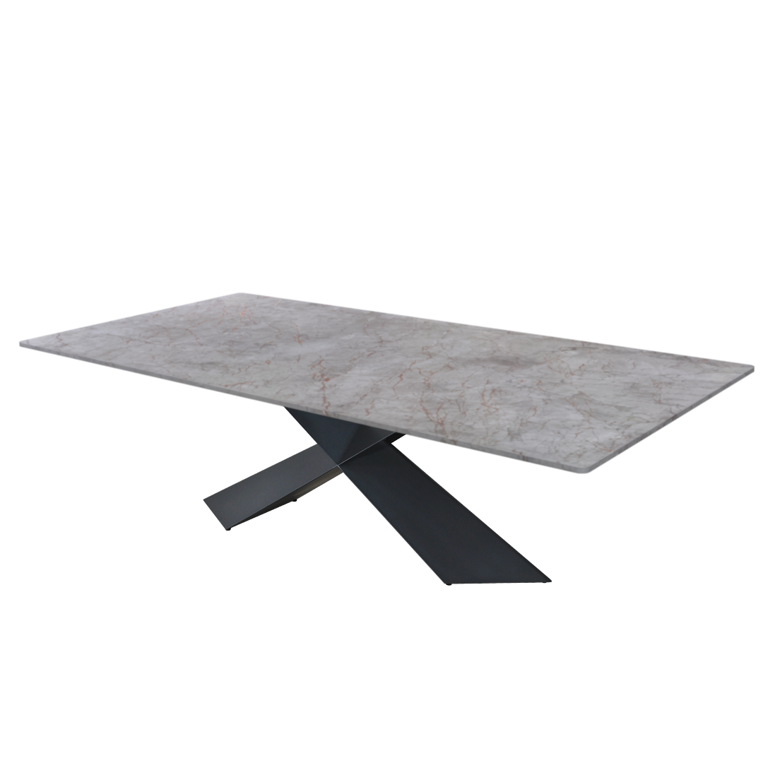 8ft Rectangular Crema Nova Natural Marble Dining Table