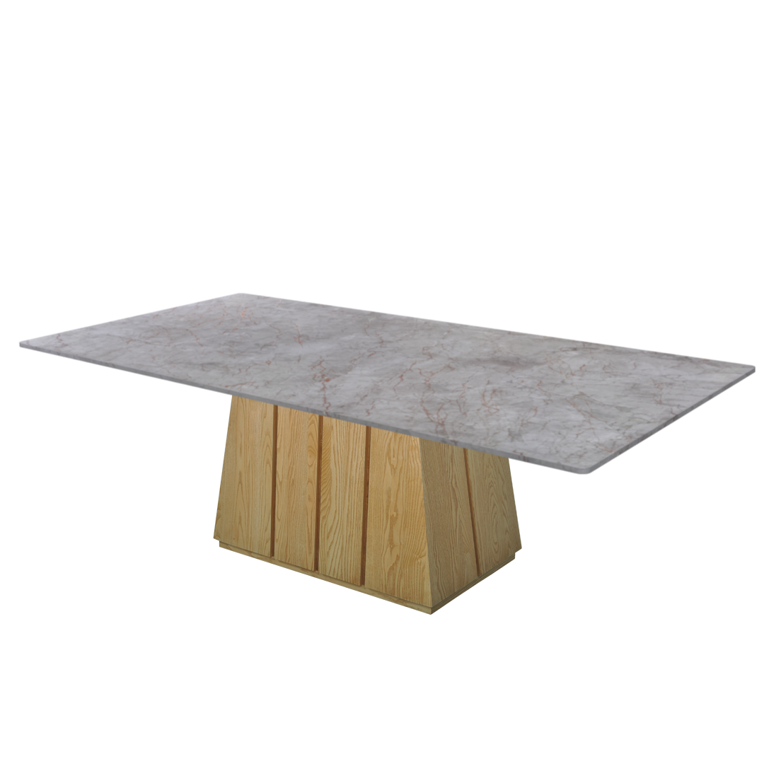 8ft Rectangular Crema Nova Natural Marble Dining Table