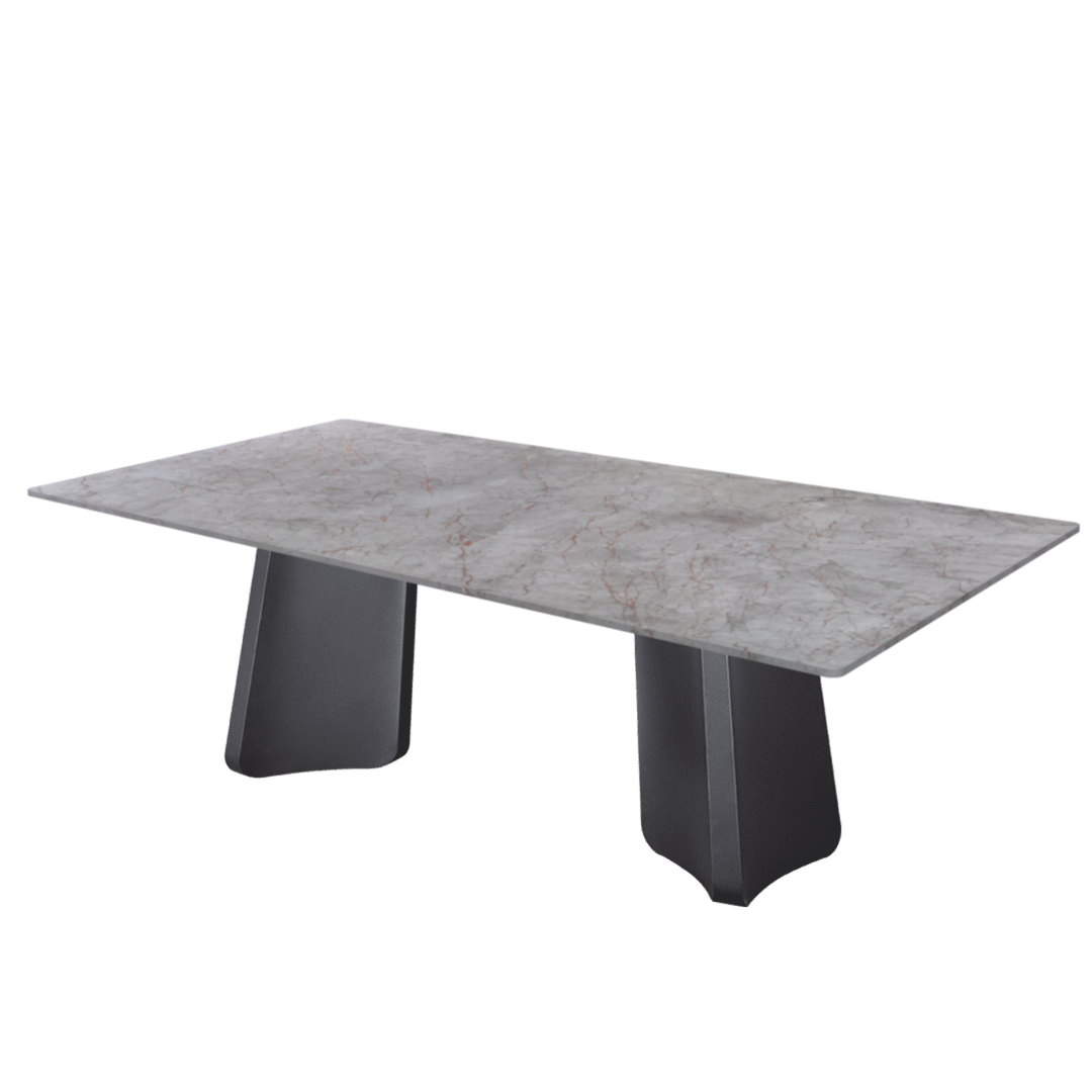 8ft Rectangular Crema Nova Natural Marble Dining Table