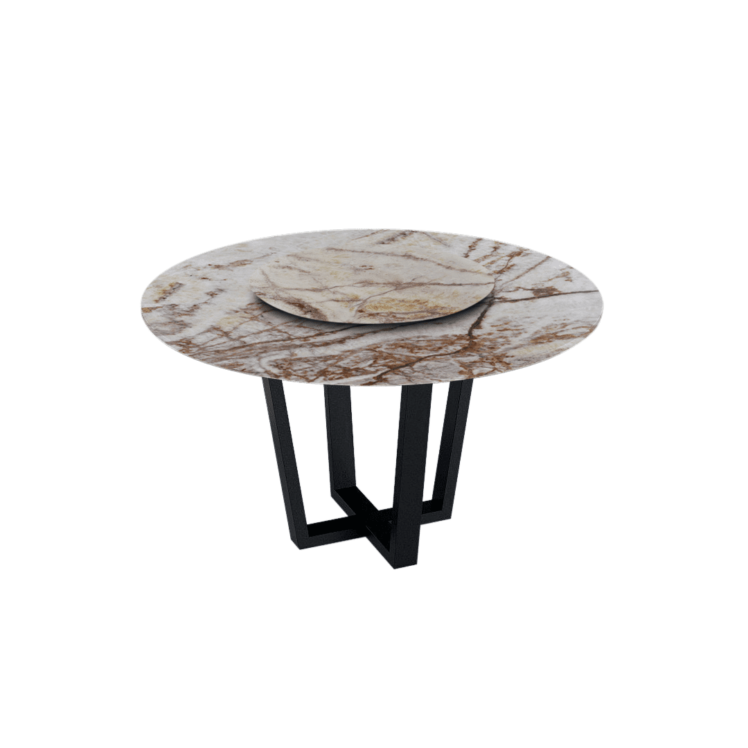 4.3ft Round Spider Onyx Natural Marble Dining Table