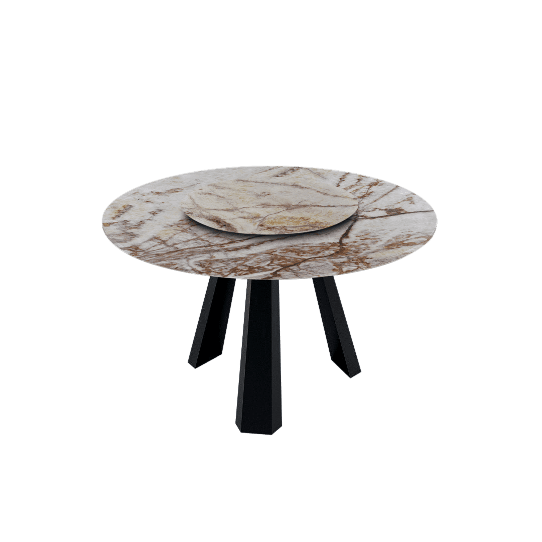 4.3ft Round Spider Onyx Natural Marble Dining Table