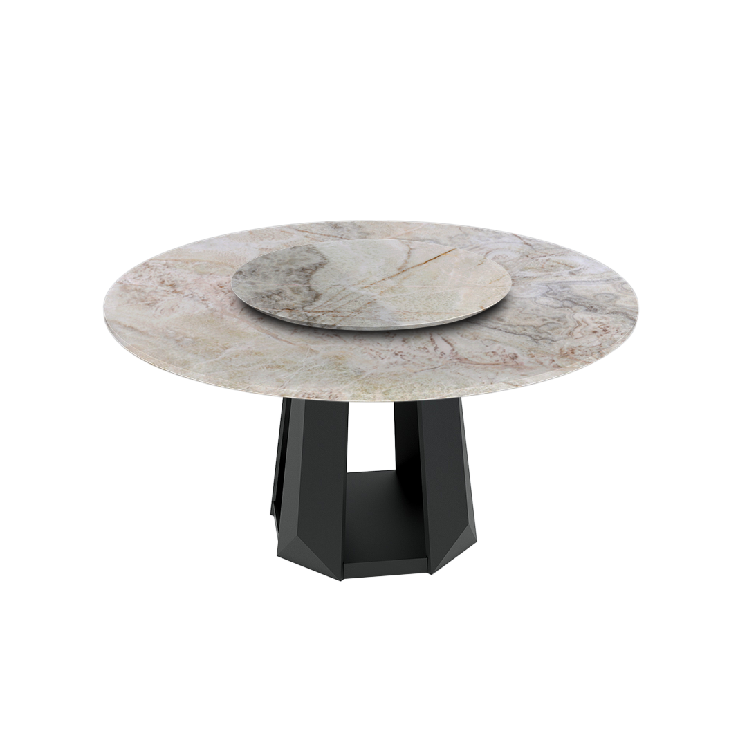 5ft Round Spider Onyx Natural Marble Dining Table