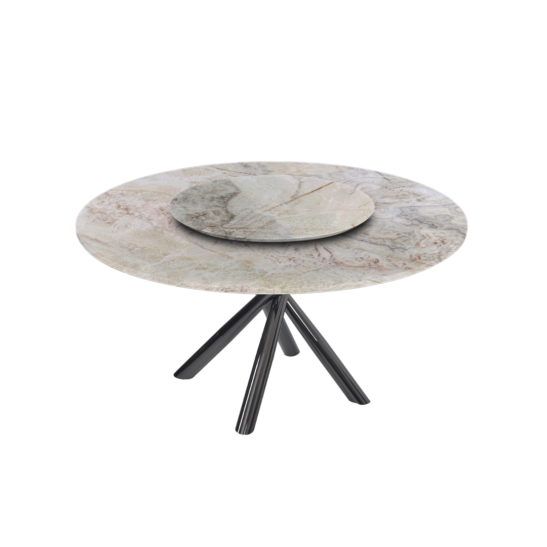 5ft Round Spider Onyx Natural Marble Dining Table