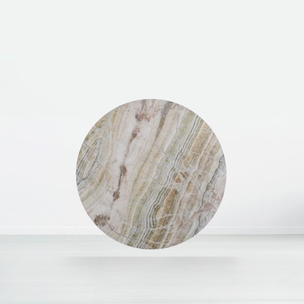 4.3ft Round Spider Onyx Natural Marble Dining Table