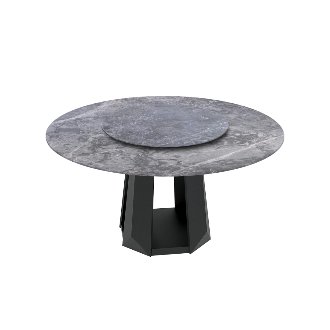 5ft Round Persian Grey Natural Marble Dining Table