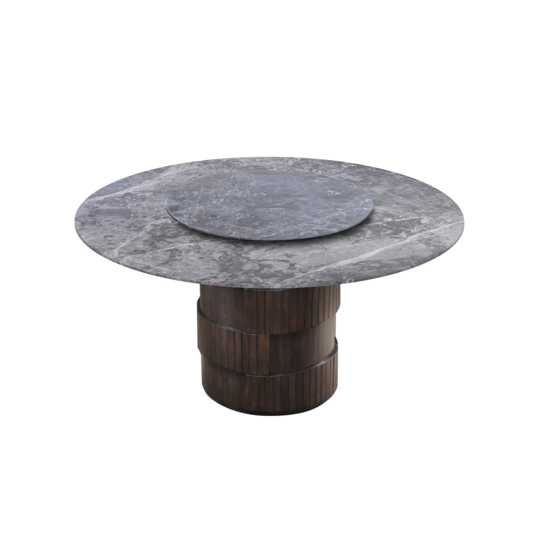 5ft Round Persian Grey Natural Marble Dining Table