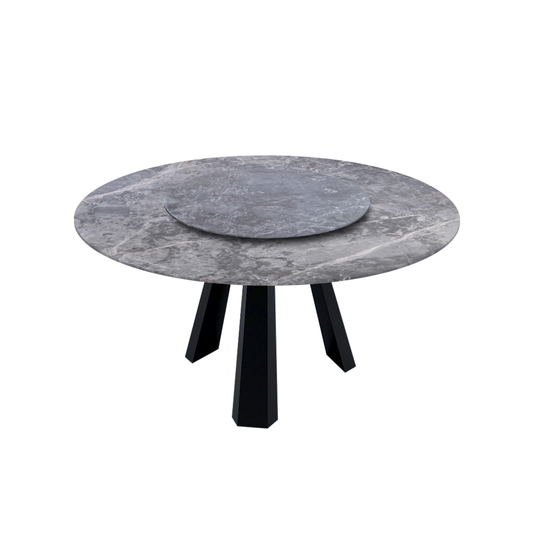5ft Round Persian Grey Natural Marble Dining Table