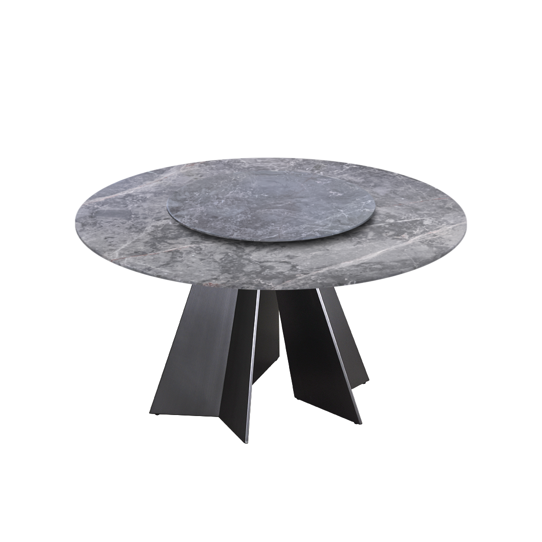 5ft Round Persian Grey Natural Marble Dining Table