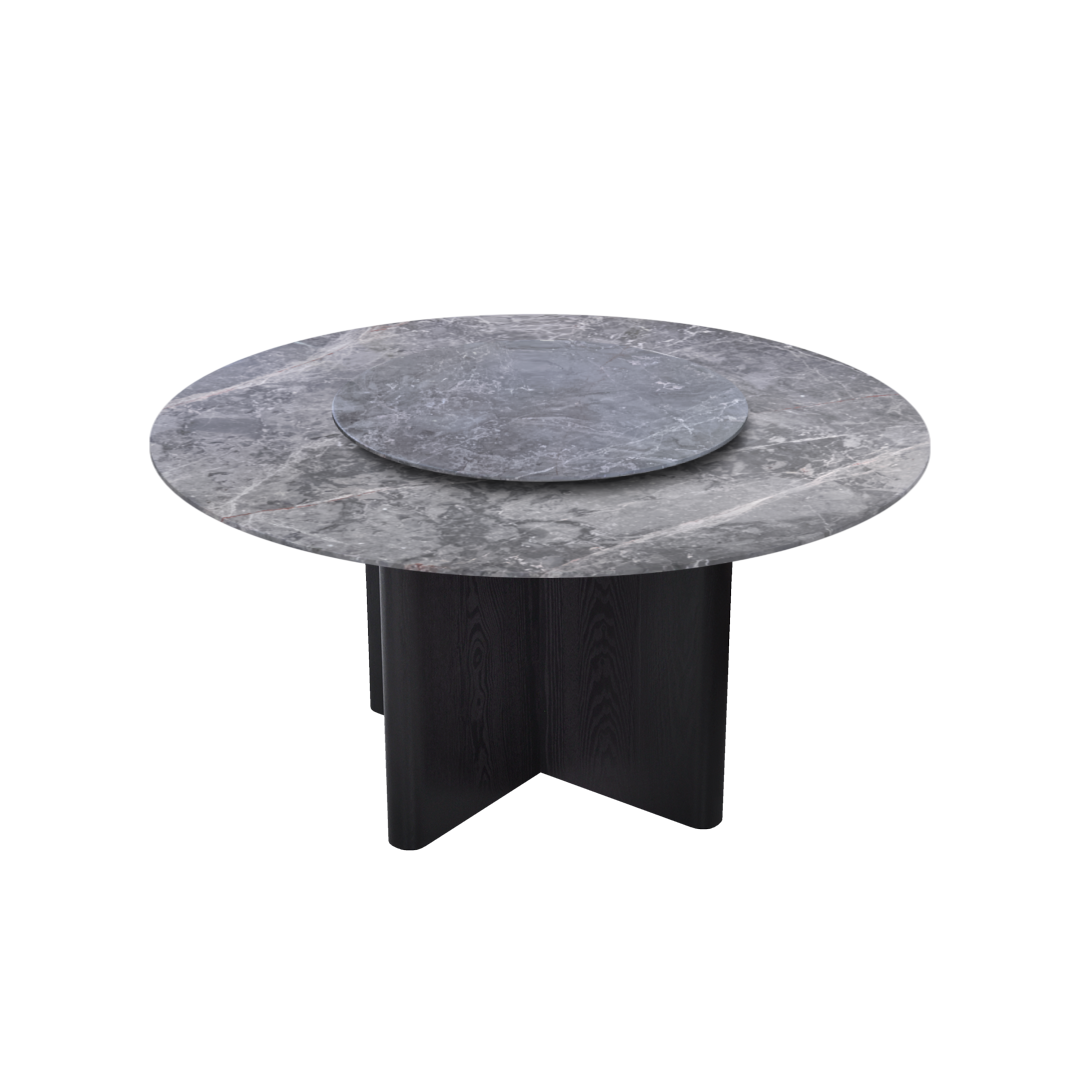 5ft Round Persian Grey Natural Marble Dining Table