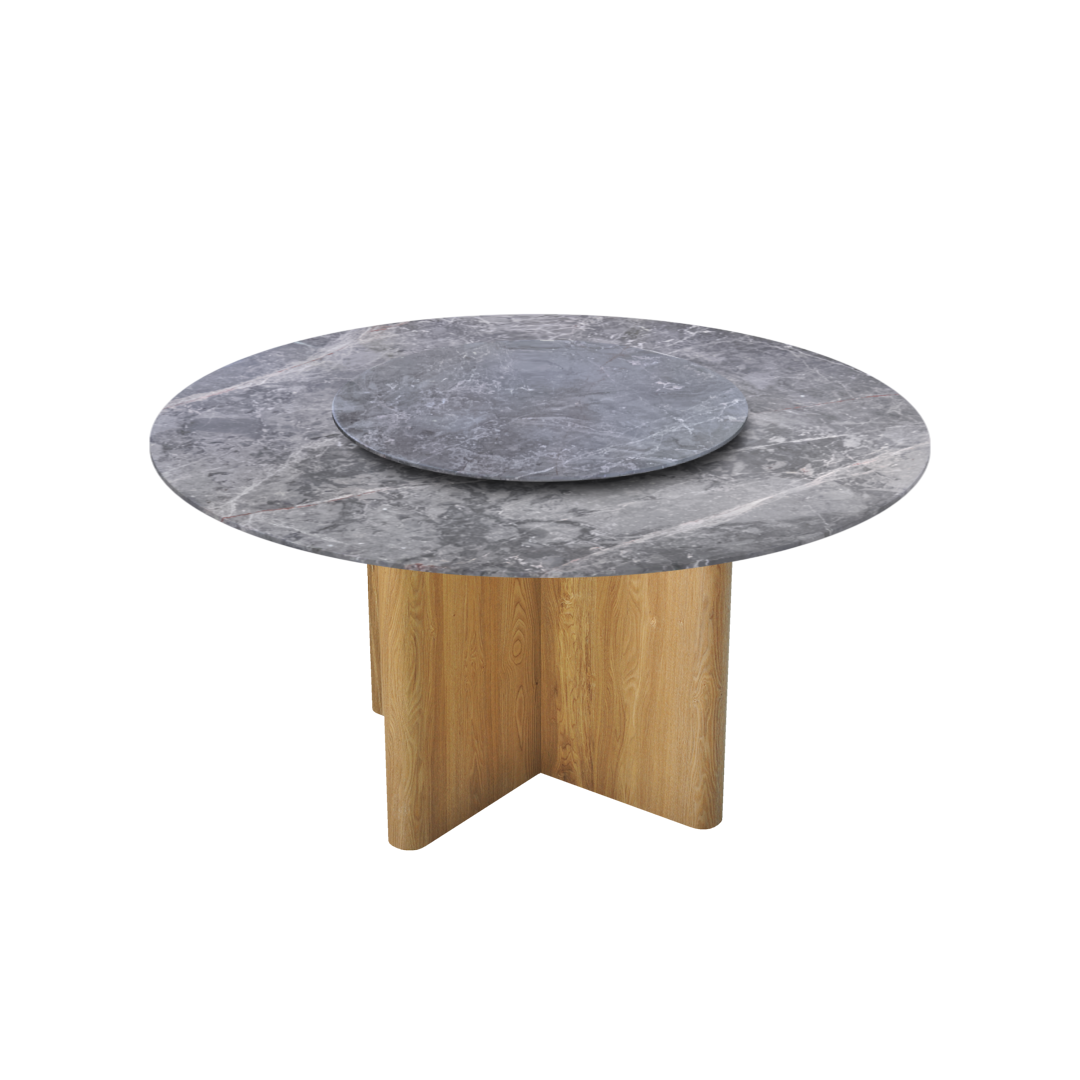 5ft Round Persian Grey Natural Marble Dining Table