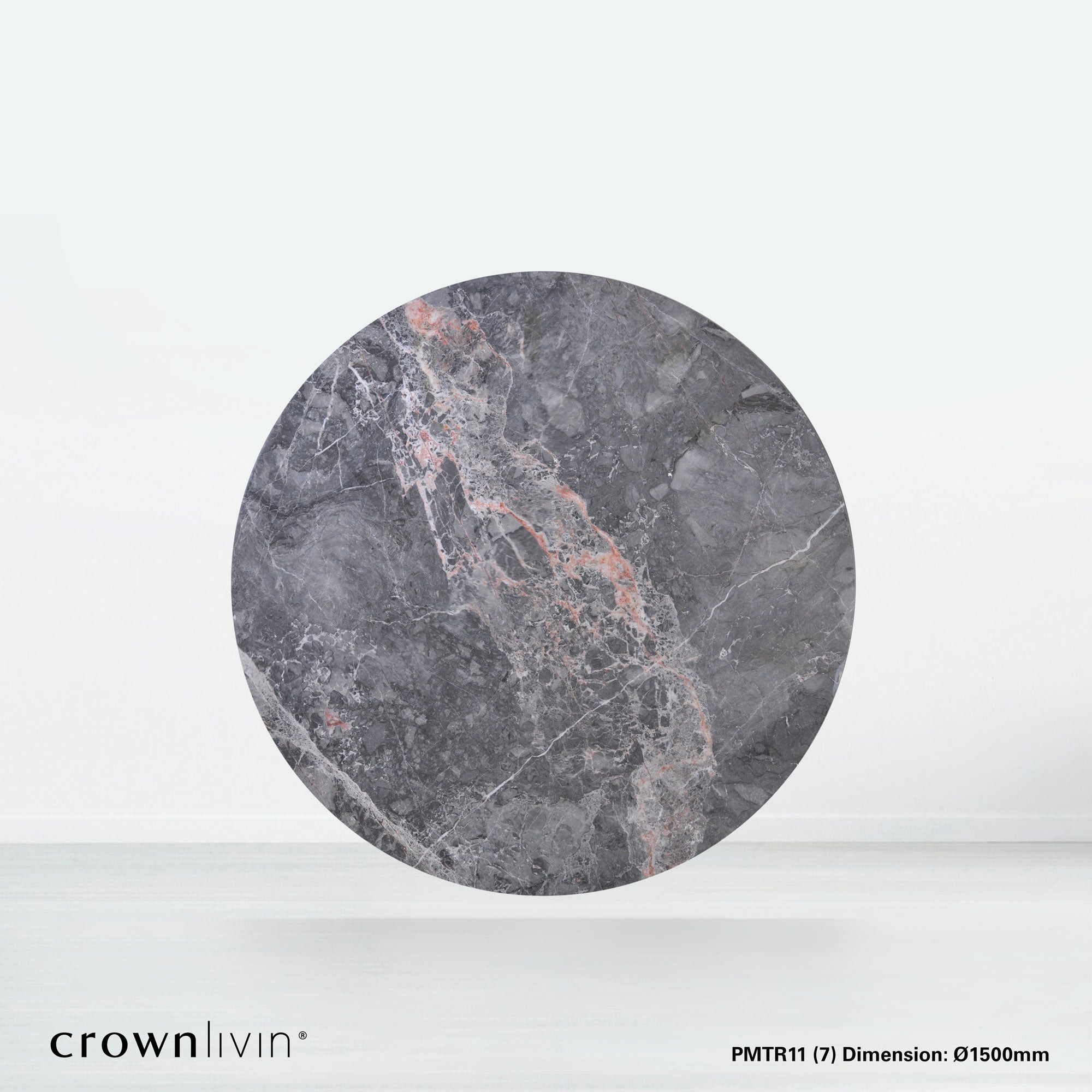 5ft Round Persian Grey Natural Marble Dining Table