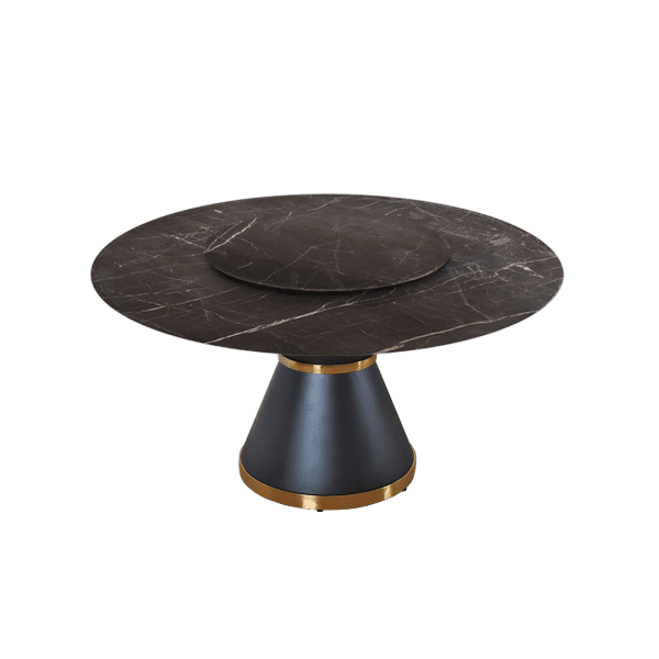 6ft Round Diamond White Natural Marble Dining Table