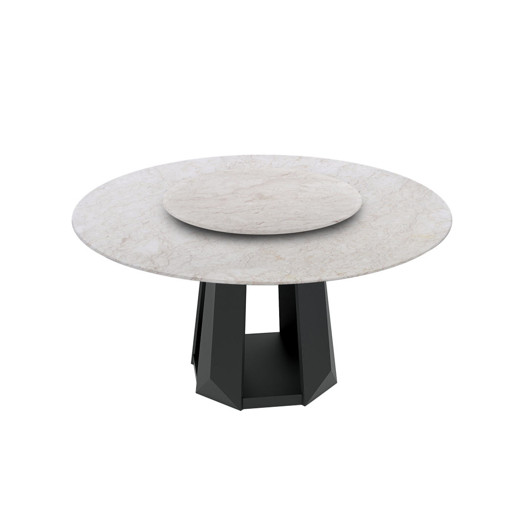 5ft Round Crema Marfil Natural Marble Dining Table