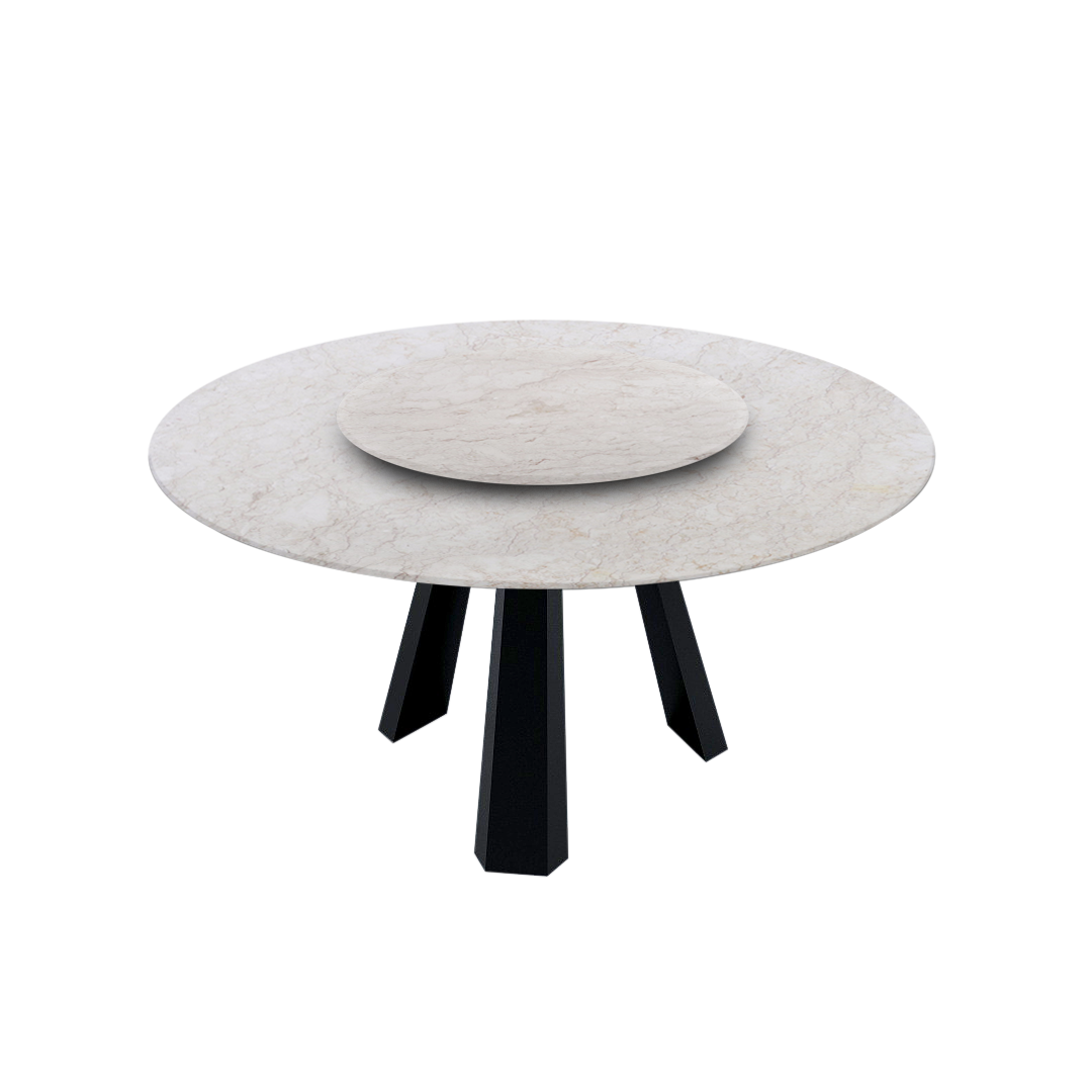 5ft Round Crema Marfil Natural Marble Dining Table