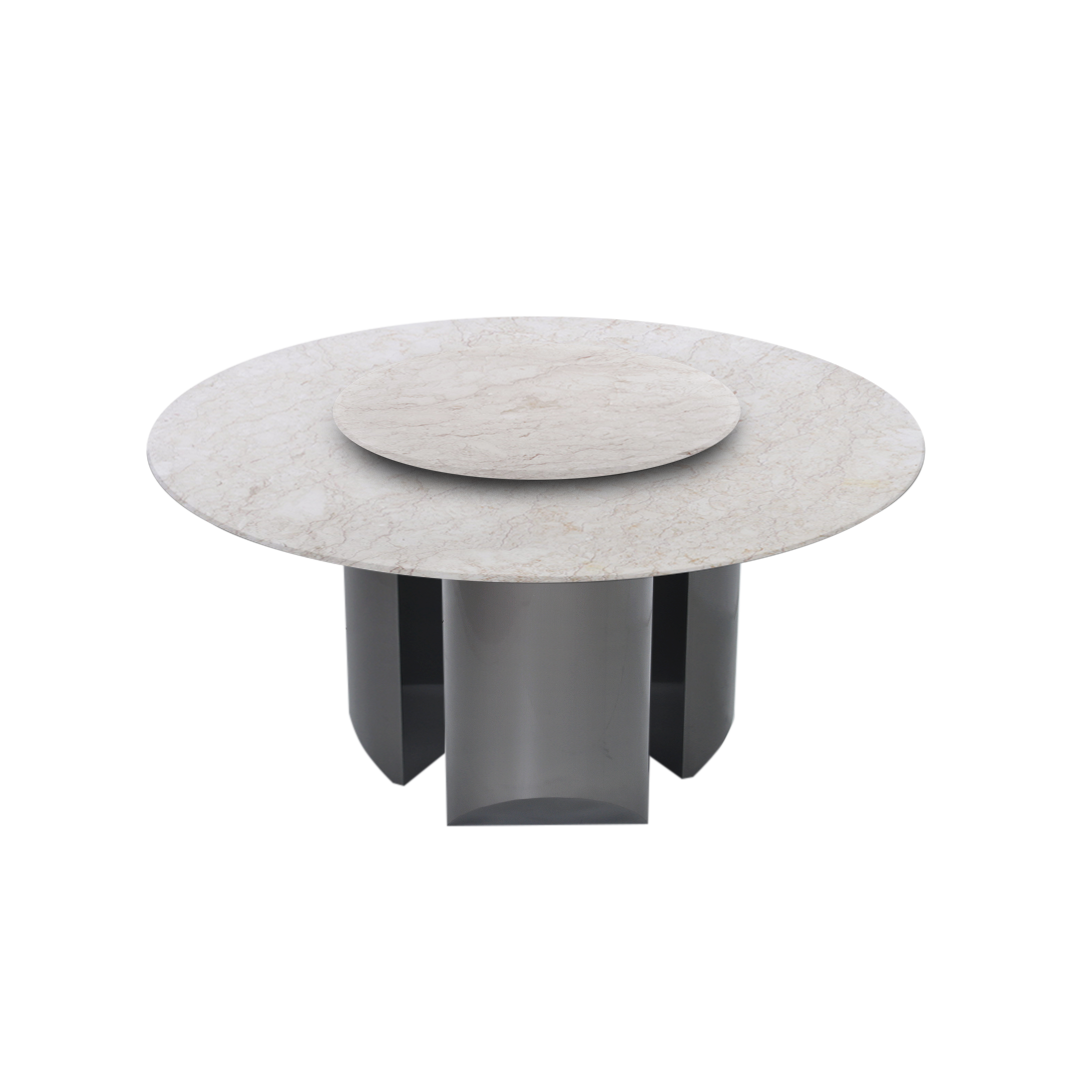 5ft Round Crema Marfil Natural Marble Dining Table
