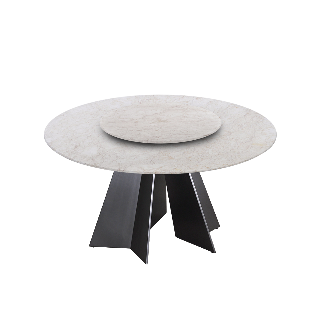5ft Round Crema Marfil Natural Marble Dining Table