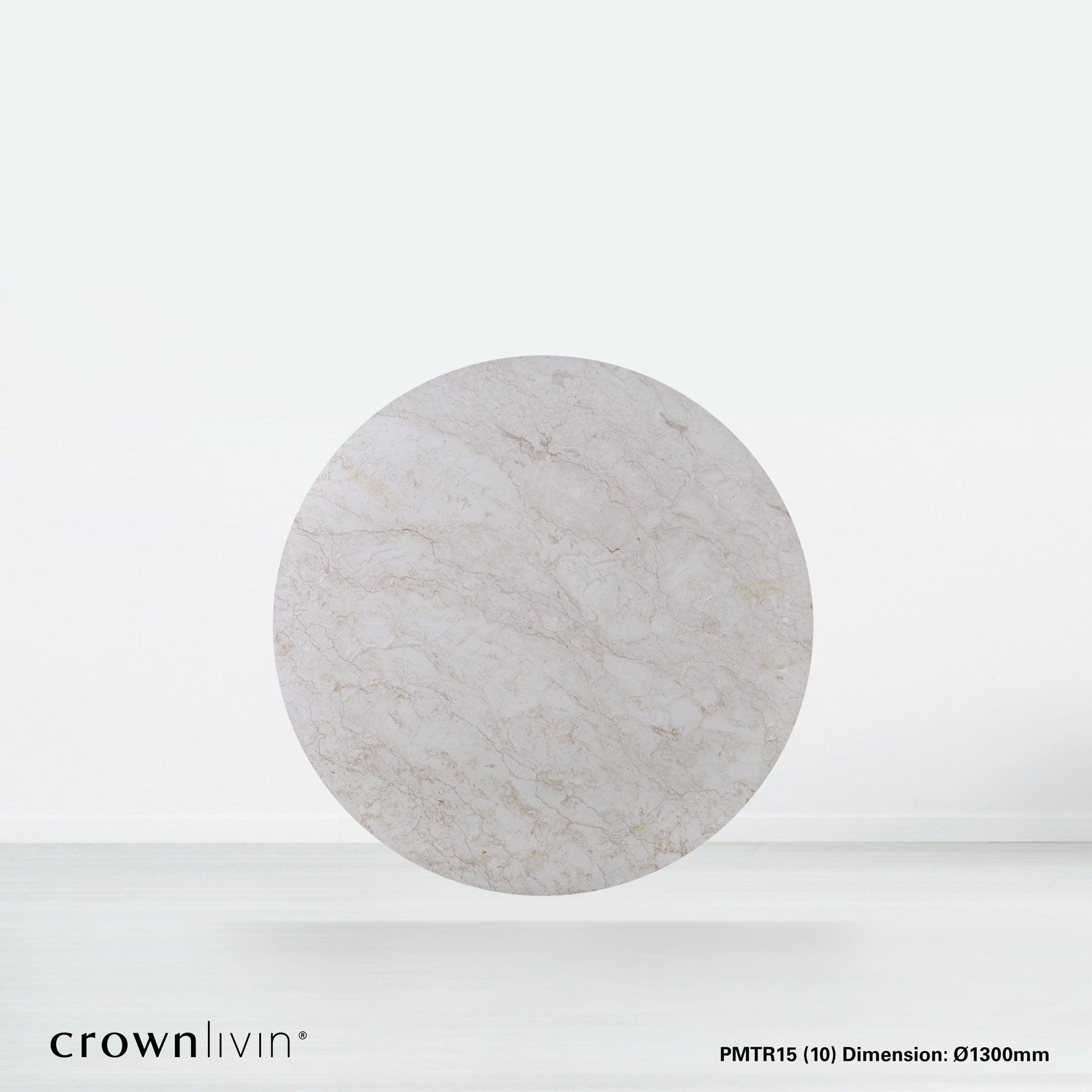 4.3ft Round Cream Marfil Natural Marble Dining Table