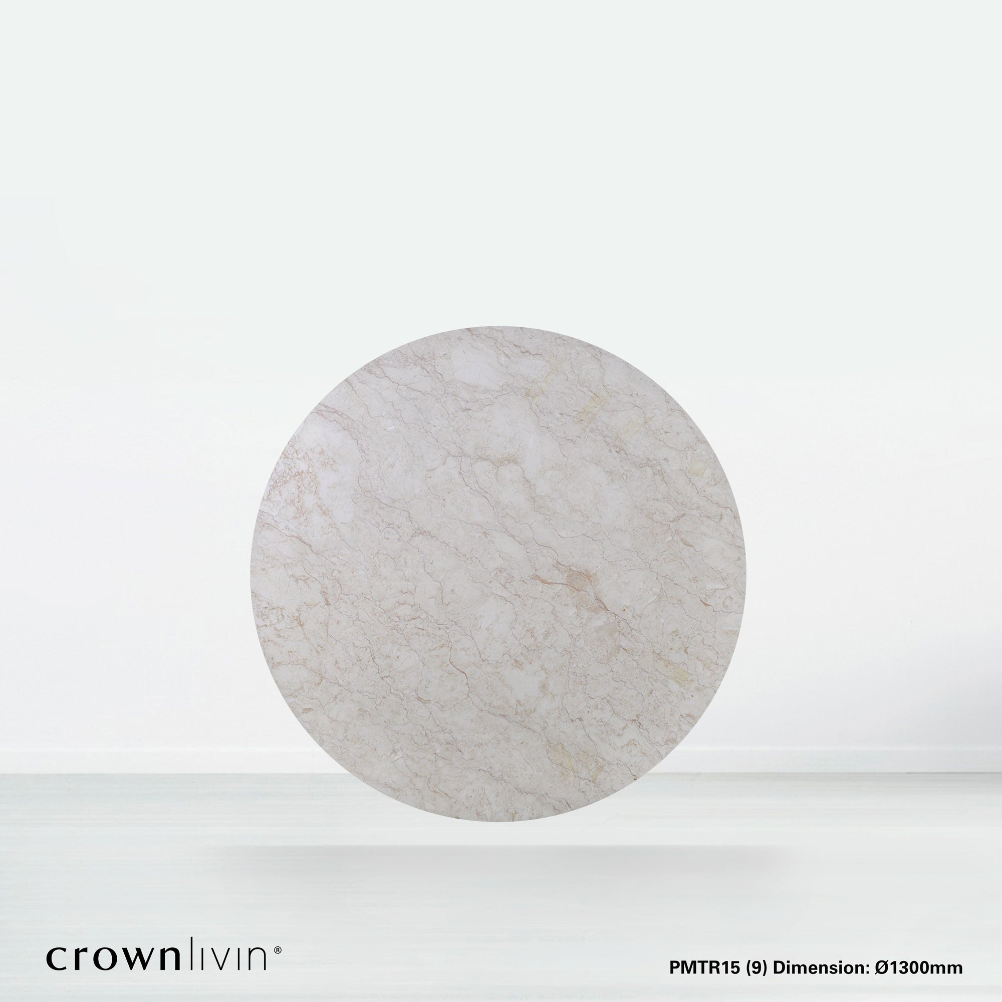 4.3ft Round Cream Marfil Natural Marble Dining Table