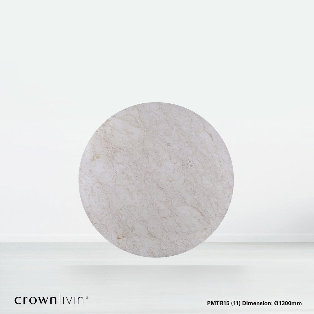 4.3ft Round Crema Marfil Natural Marble Dining Table