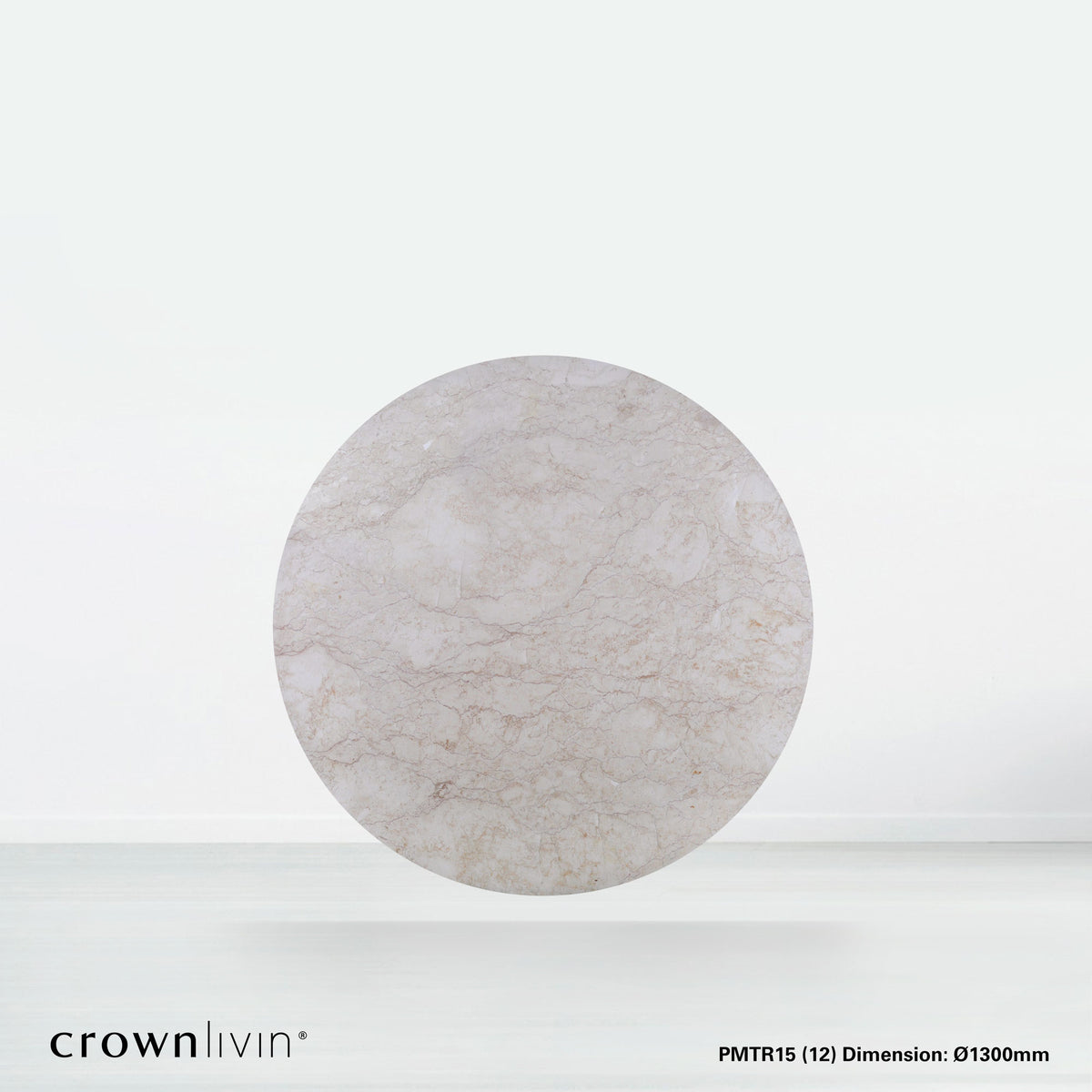 4.3ft Round Crema Marfil Natural Marble Dining Table