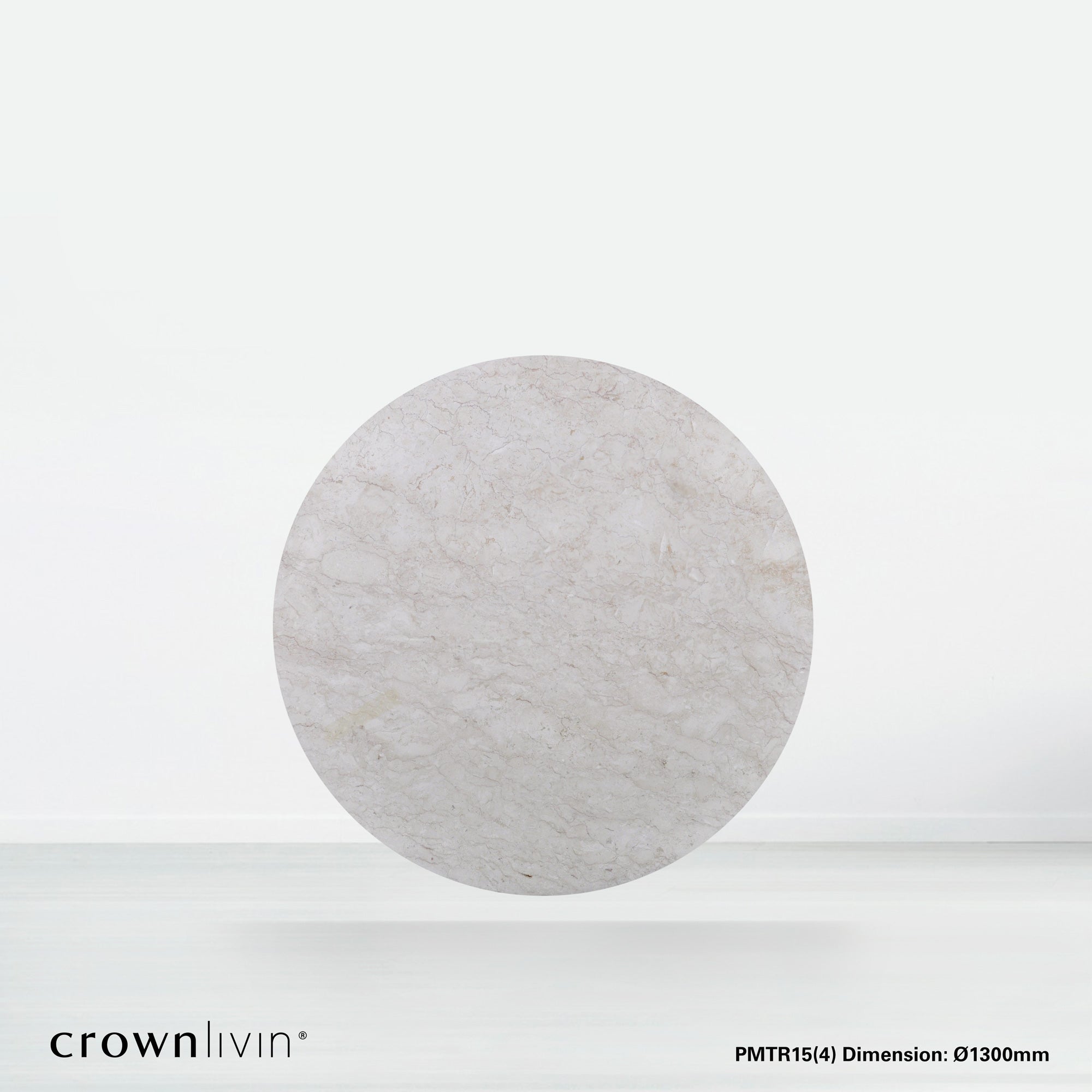 4.3ft Round Cream Marfil Natural Marble Dining Table