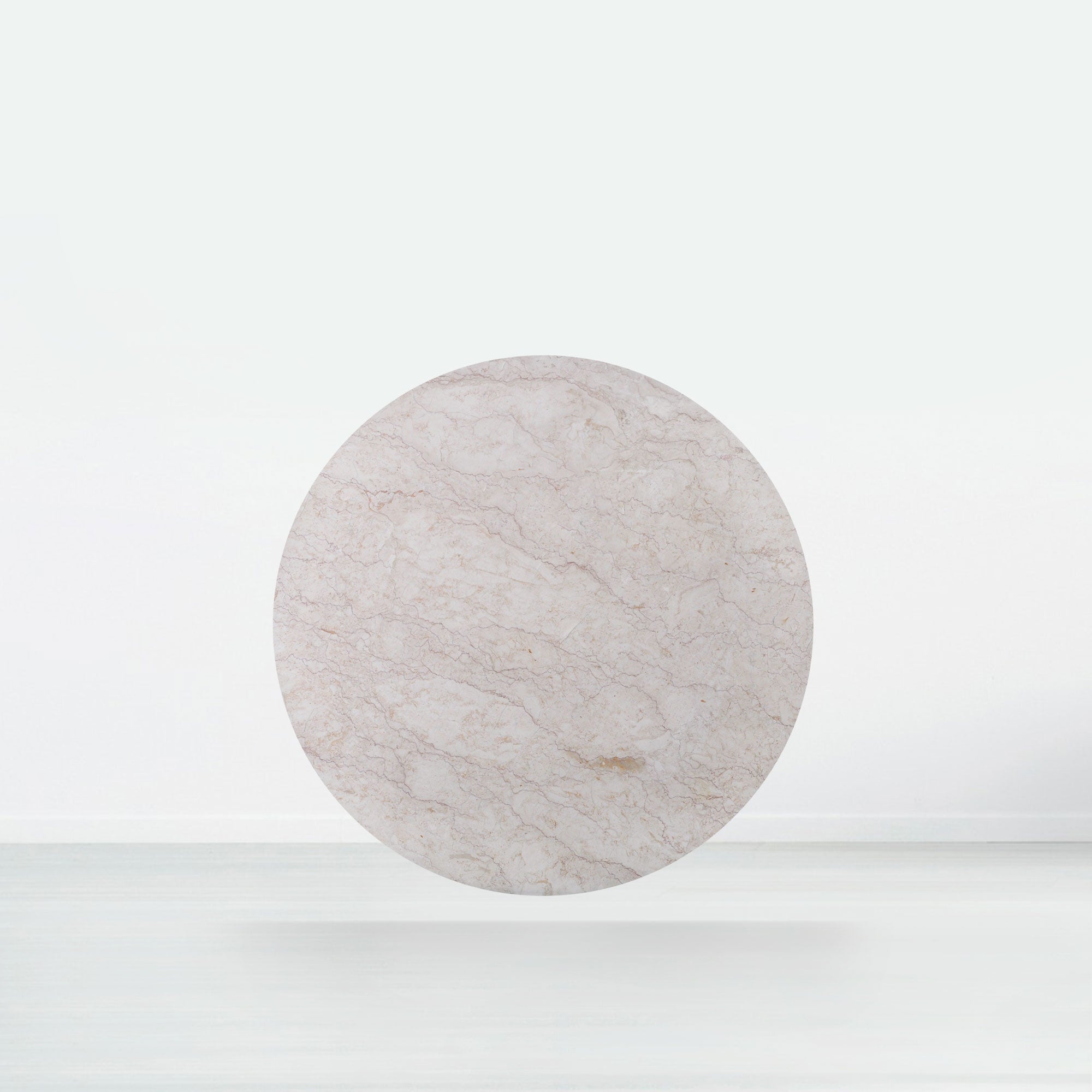 4.3ft Round Cream Marfil Natural Marble Dining Table