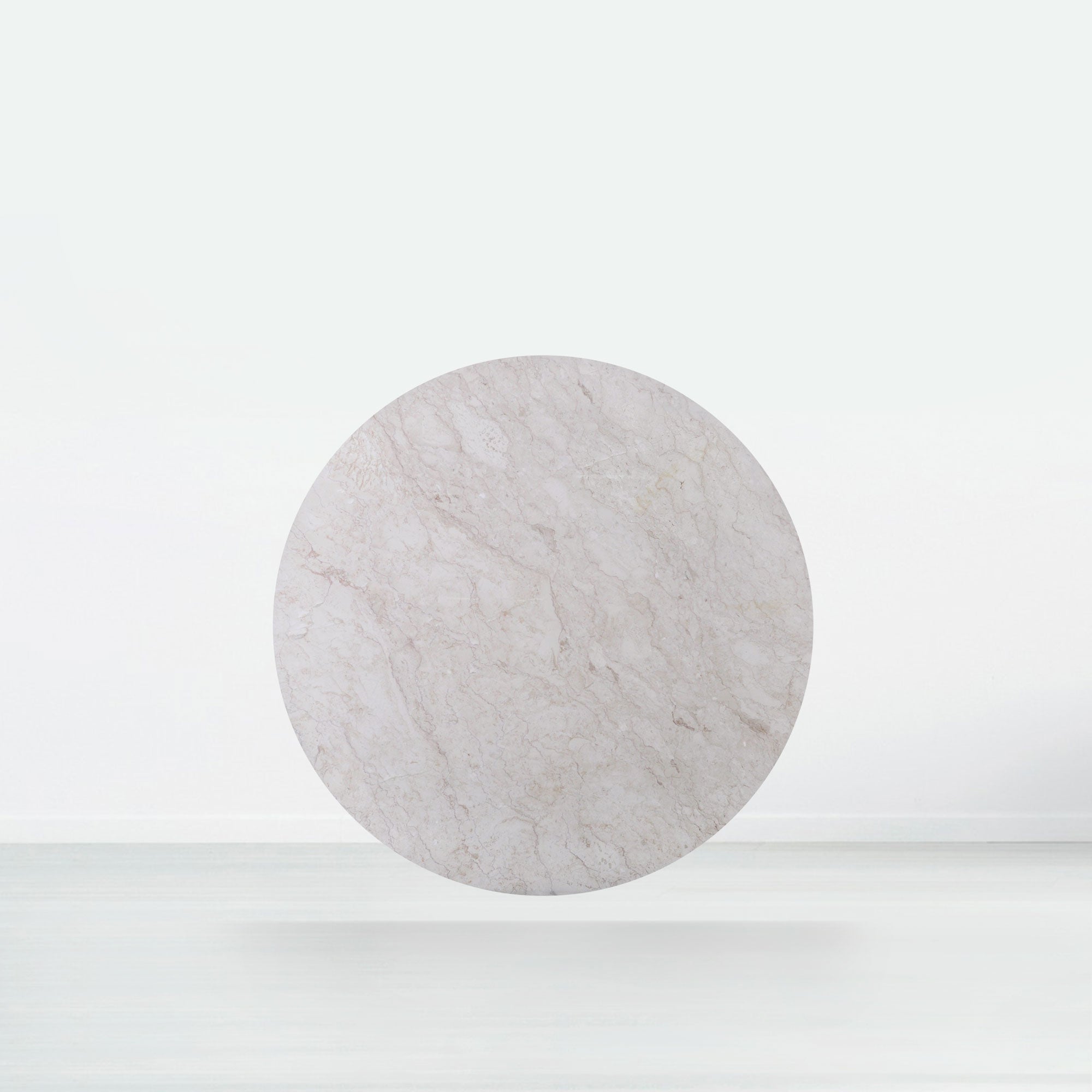 4.3ft Round Cream Marfil Natural Marble Dining Table
