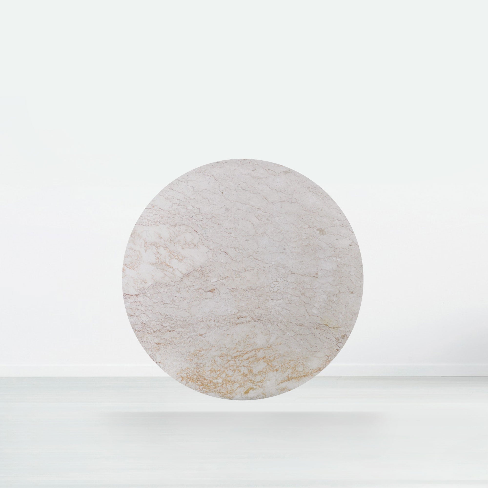 4.3ft Round Cream Marfil Natural Marble Dining Table