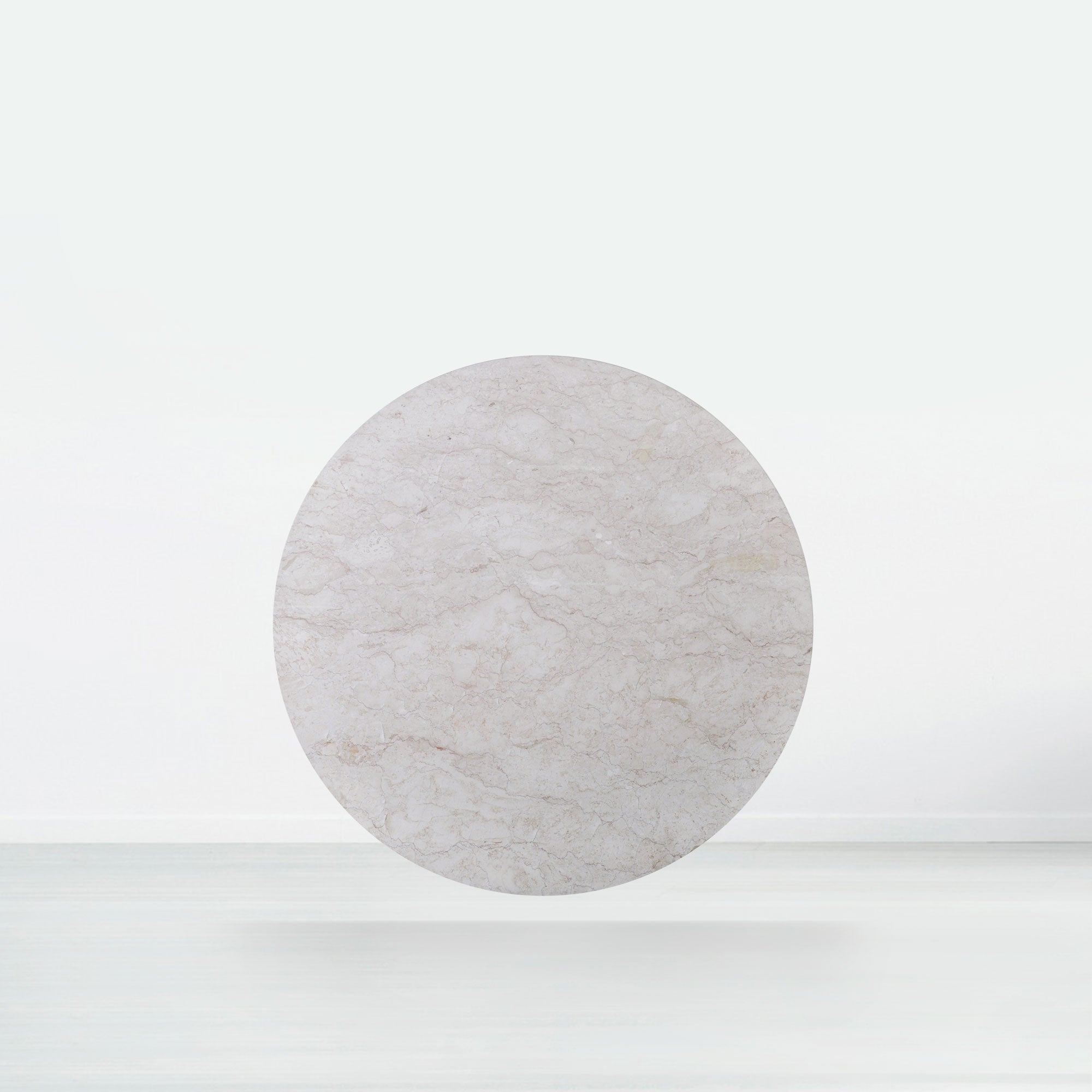 4.3ft Round Cream Marfil Natural Marble Dining Table