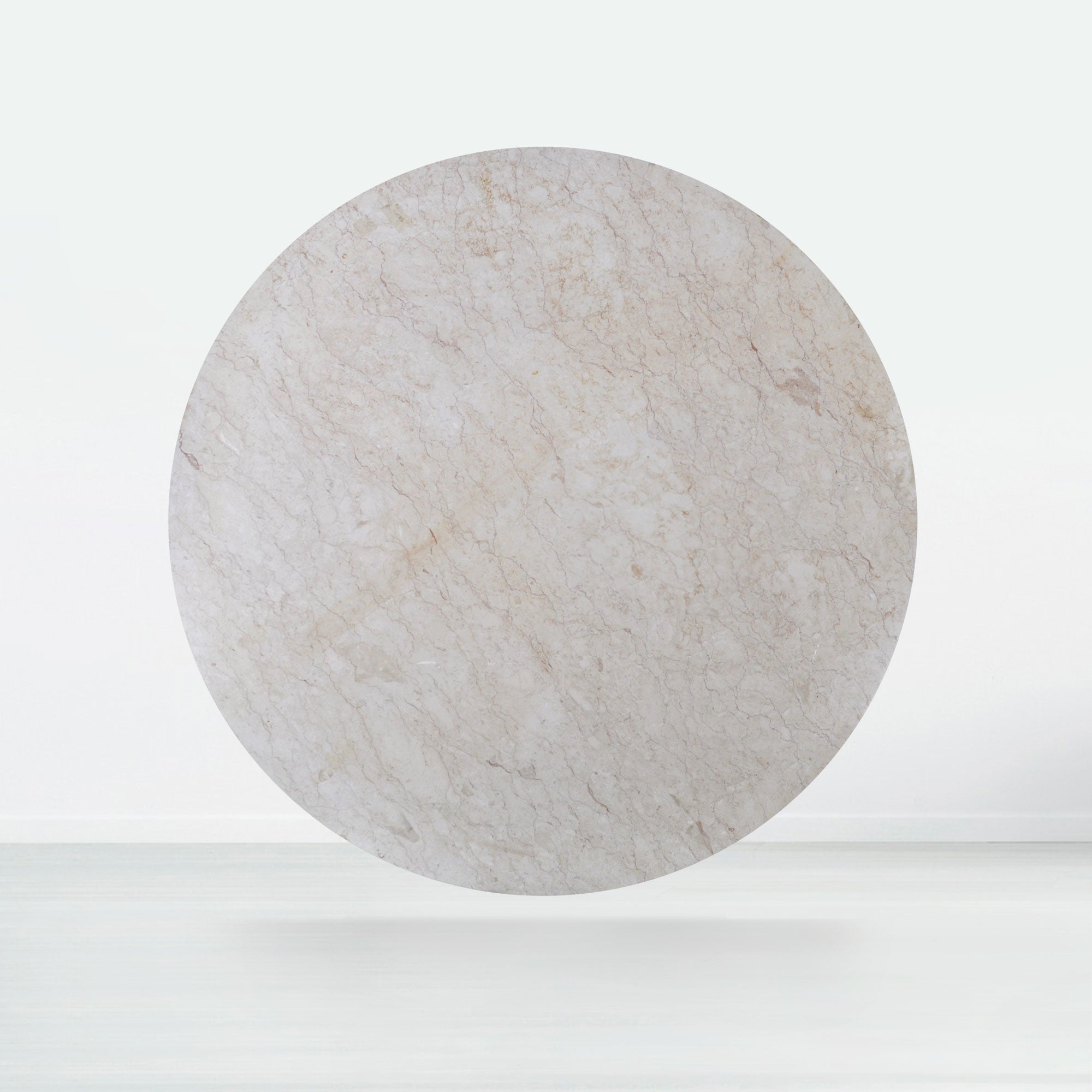 6ft Round Crema Marfil Natural Marble Dining Table