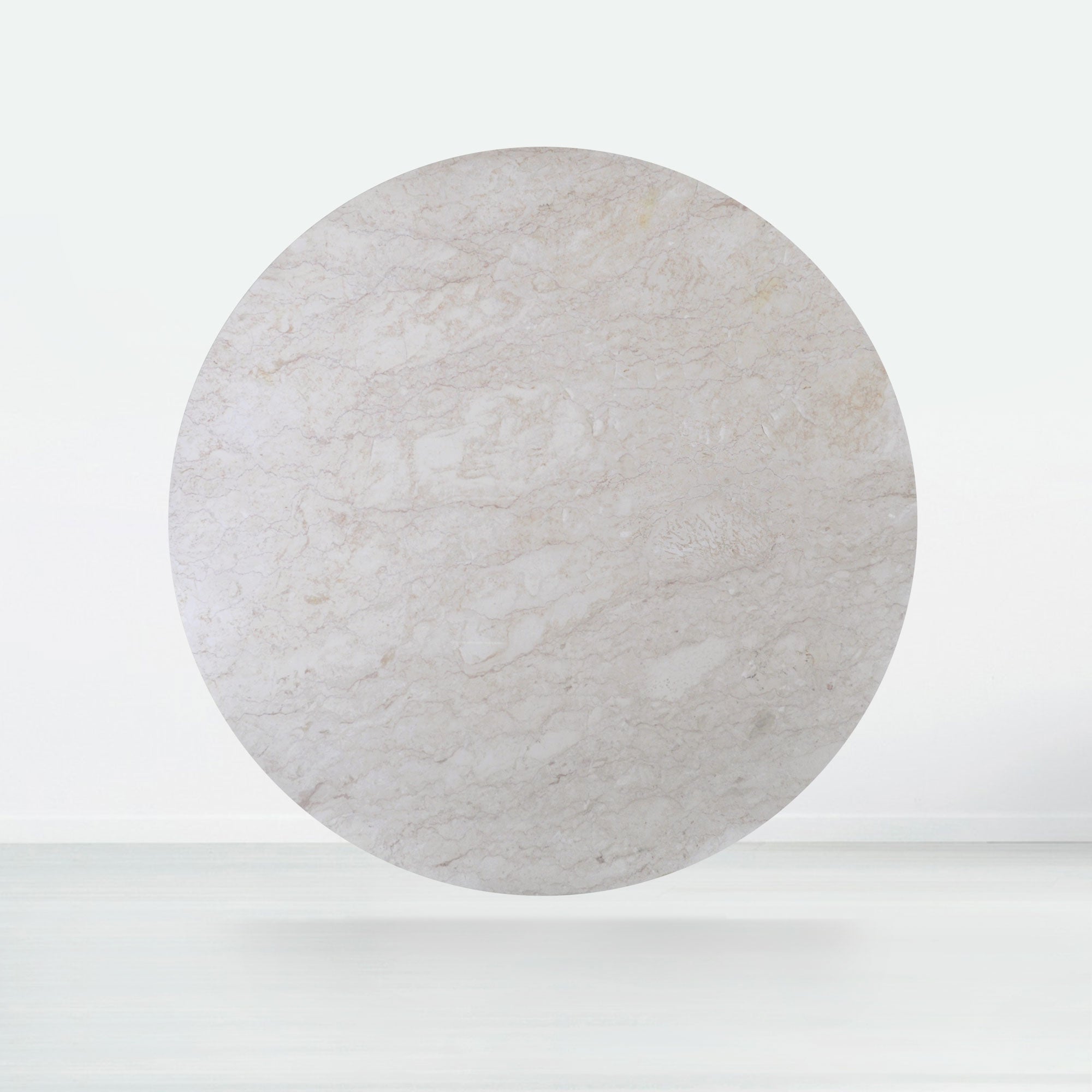 6ft Round Crema Marfil Natural Marble Dining Table