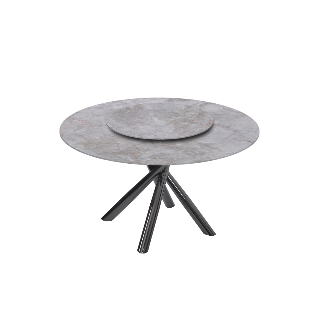 4.3ft Round Crema Nova Natural Marble Dining Table