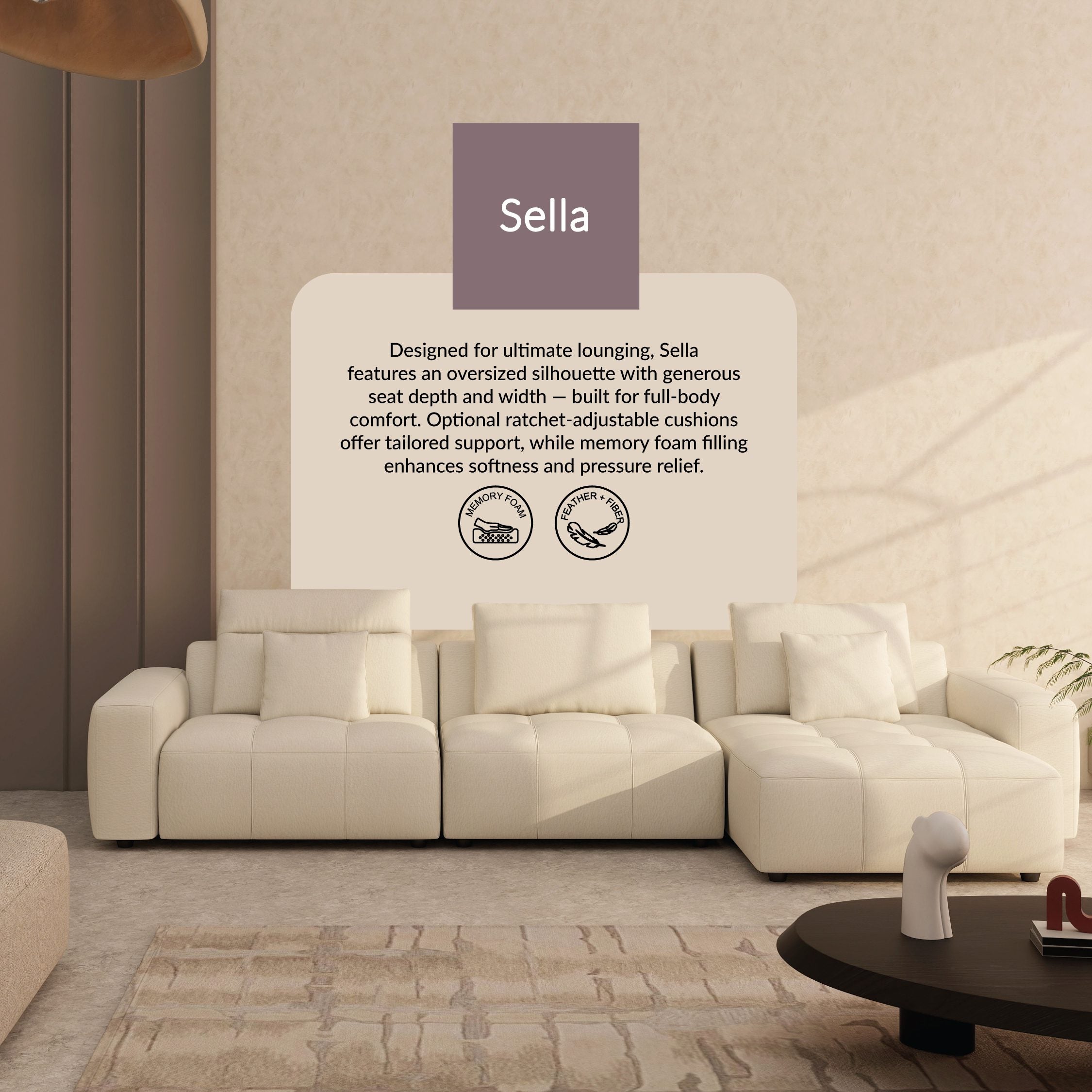 SELLA – Oversized Deep Seat Sofa