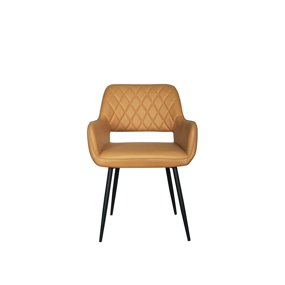 AMBER – Elegant Low Back Dining Chair with Armrest
