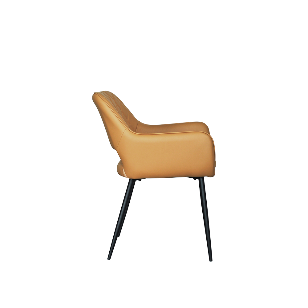 AMBER – Elegant Low Back Dining Chair with Armrest