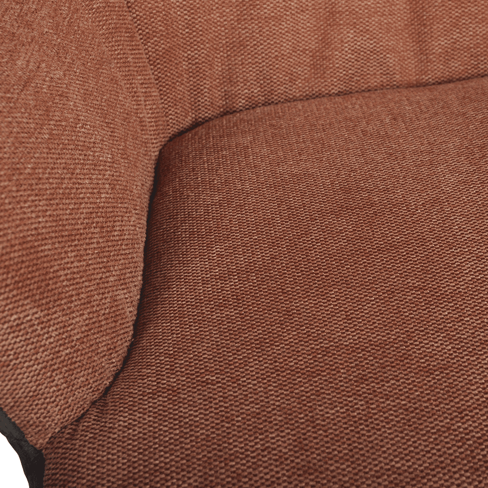 AXTON–  2-Tone Russet Color Single Stainless Steel Button Tufted Dining Chair with Armrest