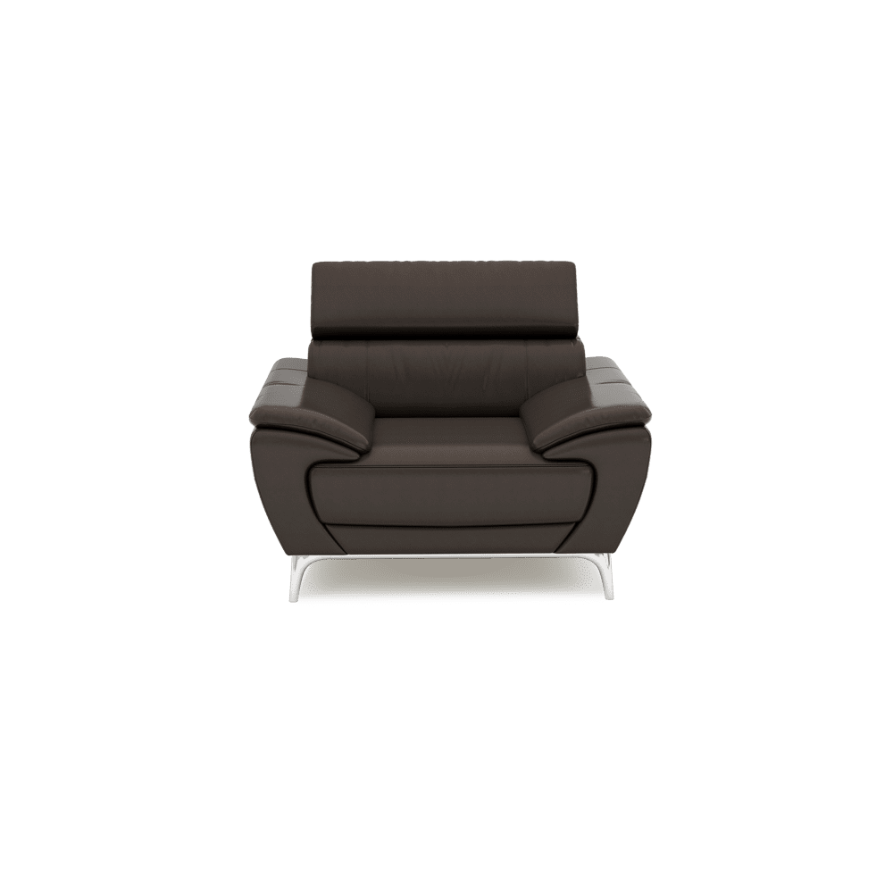 VICHY - Adjustable Headrest Fabric / Leather Sofa (1-seater)